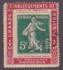 RFPUB137GRANDSBRIENNE - Philatélie - Timbre N°YT 137 sur porte timbre Etablissements Grands Brienne- Timbre publicitaire