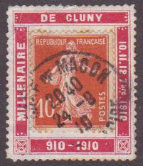 RFPUB138CLUNY- Philatélie - Timbre N°YT 138 sur porte timbre Millénaire de Cluny - Timbre publicitaire