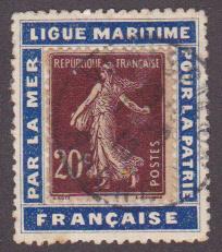 RFPUB139LIGUEMARITIME - Philatélie - Timbre N°YT 139 sur porte timbre Ligue maritime - Timbre publicitaire