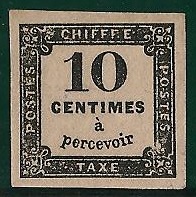 RFTAXE2char - Philatélie - Timbre de France Taxe N° Yvert et Tellier 2 charnière - Timbres de collection