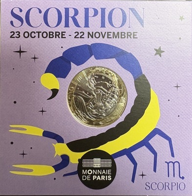 scorpion2026, Philatélie 50, Pièce 5€ Collection Astro 2025, Monnaie de Paris