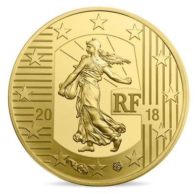 Semeuse 2018 or - Philatélie - pièce de monnaie - Monnaie de Paris - Semeuse 2018