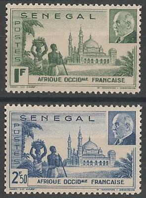 SEN177-178 - Philatelie - Timbres du Sénégal N° Yvert et Tellier 177 à 178 - Timbres de colonies françaises