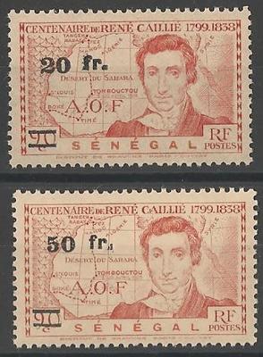 SEN196-197 - Philatelie - Timbres du Sénégal N° Yvert et Tellier 196 à 197 - Timbres de colonies françaises