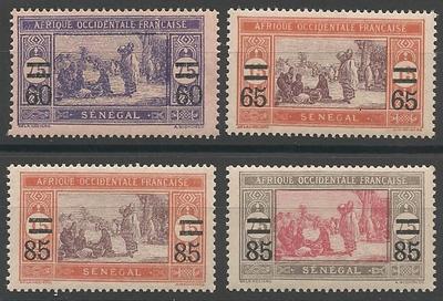 SEN87-90 - Philatelie - Timbres du Sénégal N° Yvert et Tellier 87 à 90 - Timbres de colonies françaises