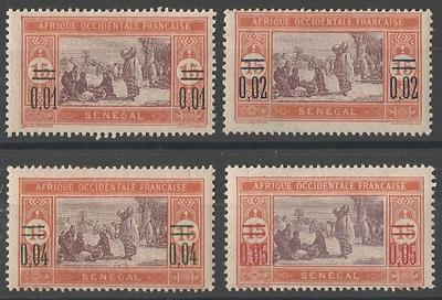 SEN91-94 - Philatelie - Timbres du Sénégal N° Yvert et Tellier 91 à 94 - Timbres de colonies françaises