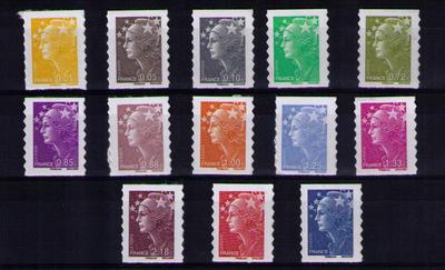208-218/4226-4238 - Philatélie 50 - timbre de France adhésif neuf sans charnière - timbre de collection Yvert et Tellier - Série complète de timbres de France Marianne