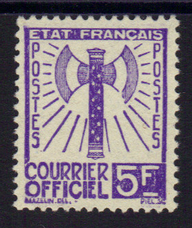 Service 12 - Philatelie - timbre de France Service - serie Francisque