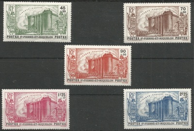 SPM191/195* - Philatelie 50 - série complète de 5 timbres de Saint Pierre et Miquelon N° Yvert et Tellier 191 à 195