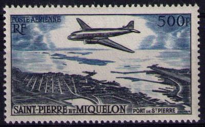 23 - Timbre de Poste Aérienne de Saint Pierre et Miquelon N° Yvert et Tellier 23 - Philatélie 50 - Timbres de Poste Aérienne de collection de Saint Pierre et Miquelon