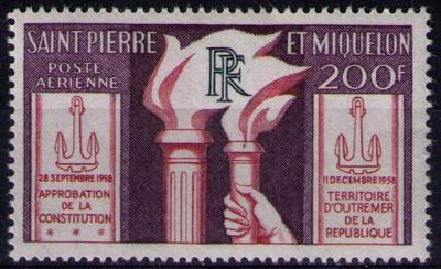 26 - Timbre de Poste Aérienne de Saint Pierre et Miquelon N° Yvert et Tellier 26 - Philatélie 50 - Timbres de Poste Aérienne de collection de Saint Pierre et Miquelon