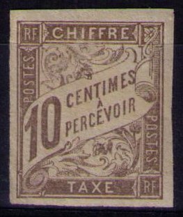 Timbre-taxe de colonies françaises N° Yvert et Tellier 19 - Philatélie 50 - Timbres de collection au détail de colonies générales françaises