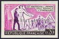 1254 timbre de France non dentelé Philatélie 50 timbre de collection Yvert et Tellier Première école normale à Strasbourg1960