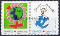 3991-3992 - Philatélie 50 - timbre de France neuf sans charnière timbre de colection Yvert et Tellier Croix-Rouge, Dessine ton voeu pour les enfants du monde 2006