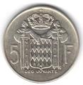 5 F Monaco - Philatelie - pièce de monnaie de Monaco en argent
