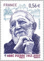 389/4435 - Philatélie 50 - timbre de France adhésif - timbre de collection Yvert et Tellier - Abbé PIERRE