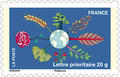 Terre Globe - Philatélie 50 - timbre de France autoadhésif - timbre de collection
