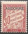 ANDTAXE3 - Philatélie - Timbre d'Andorre Taxe N° Yvert et Tellier 3 - Timbres de collection