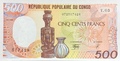 CONGOPK8c - Philatélie 50 - Billet 500 Francs de la Banque Centrale du Congo N° Pick 8c
