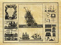 Diverses vues de vaisseaux - Philatélie - Reproduction de gravures navales anciennes