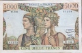 F48/15/81259W166 - Philatelie 50 - Billet de 5000 Francs Terre et Mer 1957