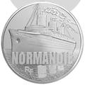 Le Normandie argent - Philatelie - pièce de monnaie euros - Monnaie de Paris - série bateaux