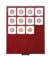 LI2122-2722 - Philatélie - Médailler numismatique alvéoles carrés Lindner pour pièces de monnaie - Pieces de monnaie de collection