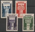 MAR315-318 - Philatélie - Timbres du Maroc N° Yvert et Tellier 315 à 318 - Timbres de colonies françaises avant indépendance - Timbres de collection