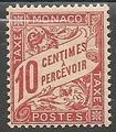 MONT3 - Philatélie - Timbre taxe de Monaco N° Yvert et Tellier 3 - Timbres de Monaco - Timbres de collection