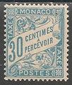 MONT6 - Philatélie - Timbre taxe de Monaco N° Yvert et Tellier 6 - Timbres de Monaco - Timbres de collection