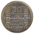 pièce de monnaie française de 20 francs Philatélie 50 pièce de collection en argent 1938