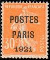 PREO29, Philatélie 50, Timbre de France Préoblitéré N°Preo29, POSTES PARIS 1921