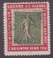 RFPUB130GUERREALCOOL - Philatélie - Timbre N°YT 130 sur porte timbre guerre à l'alcool - Timbres publicitaires