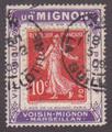RFPUB138MIGNON - Philatélie - Timbre N°YT 138 sur porte timbre un Mignon - Timbre publicitaire