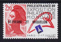 SPM489b - Philatelie - timbre de Saint Pierre et Miquelon avec variété