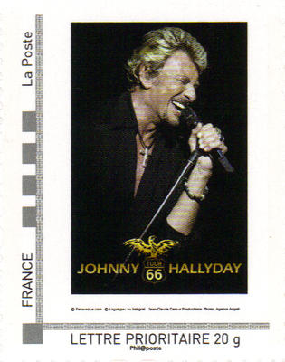 Timbre Johnny - Philatélie 50 - timbres de France autoadhésifs Johny HALLYDAY - timbres de collection