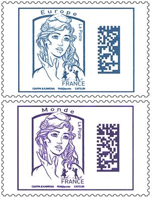 Timbres Datamatrix 2016 - Philatelie - timbres de France autoadhésifs Marianne Datamatrix