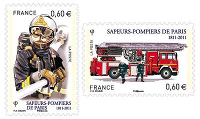 Pompiers - Philatélie 50 - timbres de France adhésif - timbres de collection