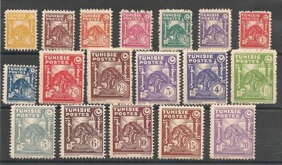 TUN250-267 - Philatelie - Timbre de Tunisie N° Yvert et Tellier 250 à 267 - Timbres de colonies françaises