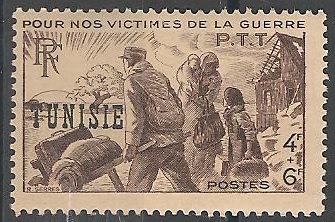 TUN300 - Philatelie - Timbre de Tunisie N° Yvert et Tellier 300 - Timbres de colonies françaises