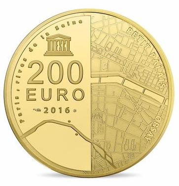 UNESCO 2016 200 € - Philatelie - pièce Monnaie de Paris - série UNESCO - Les Rives de la Seine