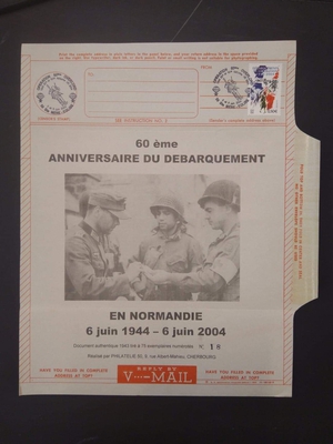 V mail débarquement - Philatelie - v-mail 60ème anniversaire débarquement