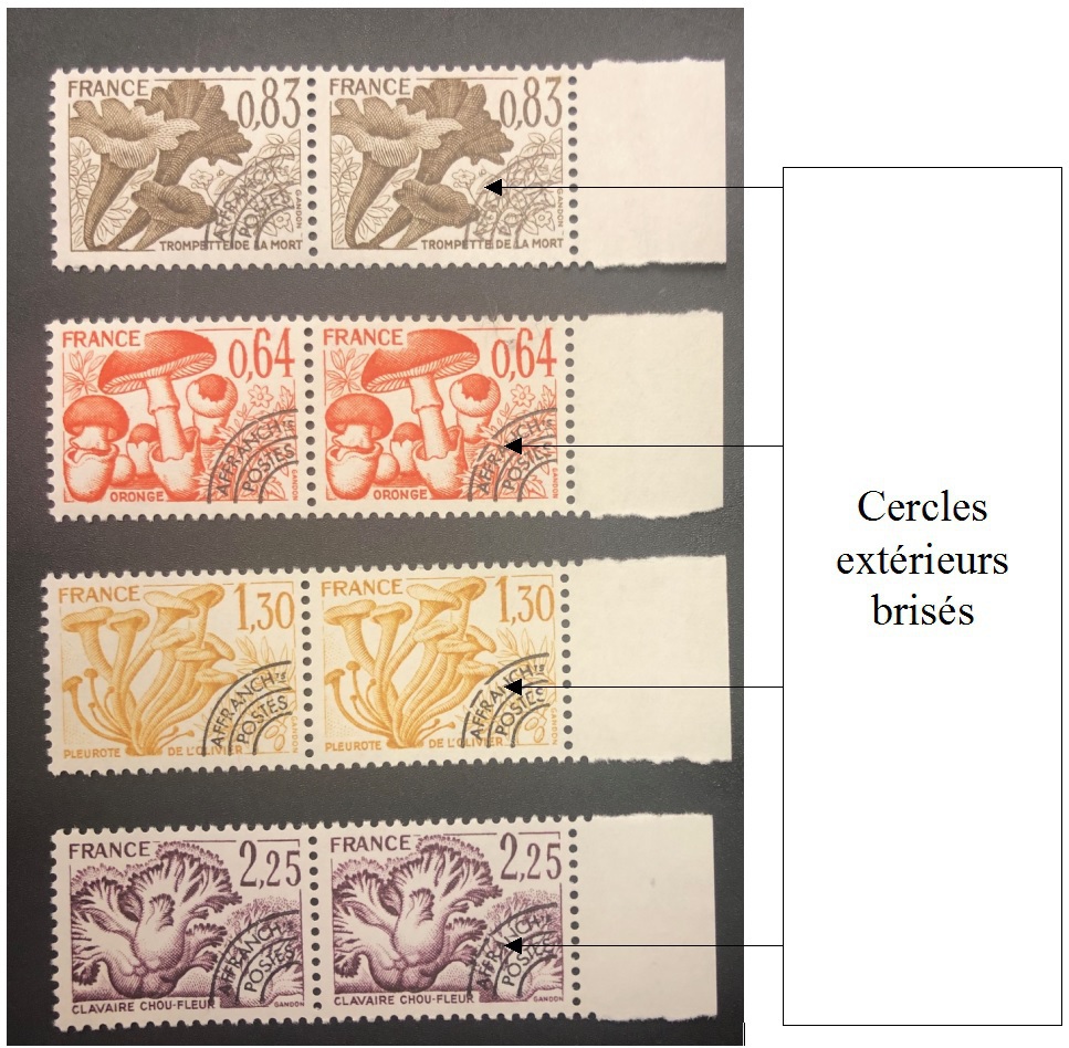 VAR PREO 158-161a - 2 - Philatelie - timbres de France Préoblitérés avec variétés - timbres de collection
