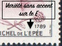 VAR1226a, Philatélie 50, Variété de France Michel de l'epée