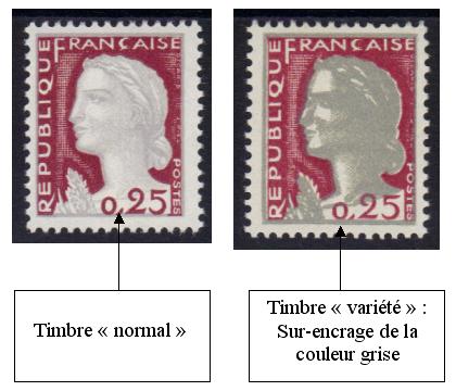 VAR1263-2 - Philatelie - timbre de France avec variété