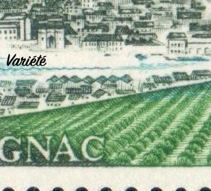 VAR1314b, Philatélie 50, Timbres de France variété N° 1314, 3 péniches absentes