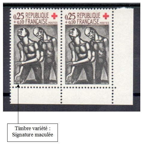 VAR1324a-2 - Philatelie - timbre de France de collection avec variété