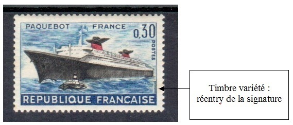 VAR1325e-2 - Philatelie - timbre de France de collection avec variété