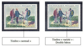 VAR1363a-2 - Philatelie - timbre de France avec variété