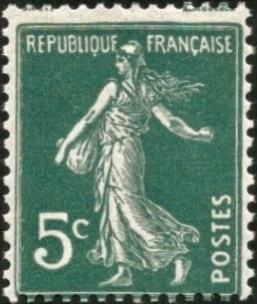 VAR137o - Philatélie 50 - timbre de France N° Yvert et Tellier 137o variété - timbre de France type semeuse variété Signature Roty Absente